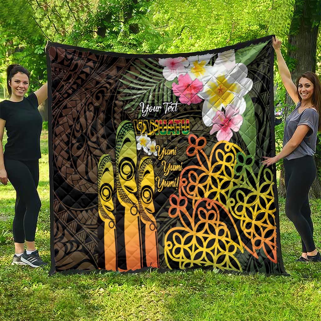Personalised Vanuatu Independence Day Quilt Carving Drum Sand Drawing Turtle LT14 - Polynesian Pride
