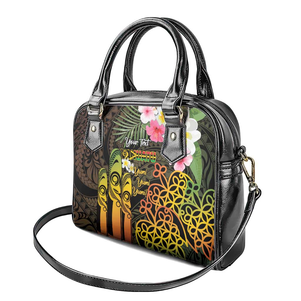 Personalised Vanuatu Independence Day Shoulder Handbag Carving Drum Sand Drawing Turtle LT14 - Polynesian Pride