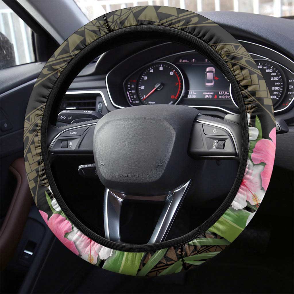 Vanuatu Independence Day Steering Wheel Cover Carving Drum Sand Drawing Turtle LT14 - Polynesian Pride