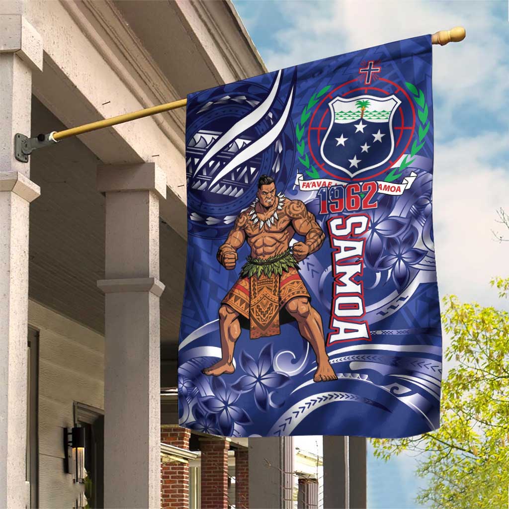 Samoa Independence Day Garden Flag 1962 Proud Samoan Warrior LT14 House Flag Blue - Polynesian Pride