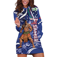 Samoa Independence Day Hoodie Dress 1962 Proud Samoan Warrior LT14 Blue - Polynesian Pride