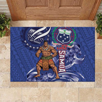 Samoa Independence Day Rubber Doormat 1962 Proud Samoan Warrior LT14 Blue - Polynesian Pride