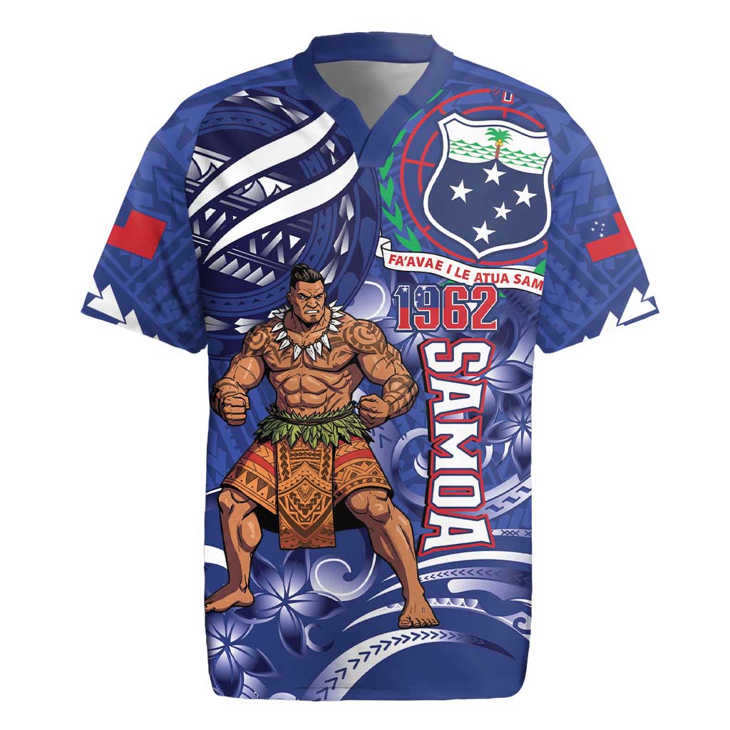 Samoa Independence Day Rugby Jersey 1962 Proud Samoan Warrior LT14 Blue - Polynesian Pride