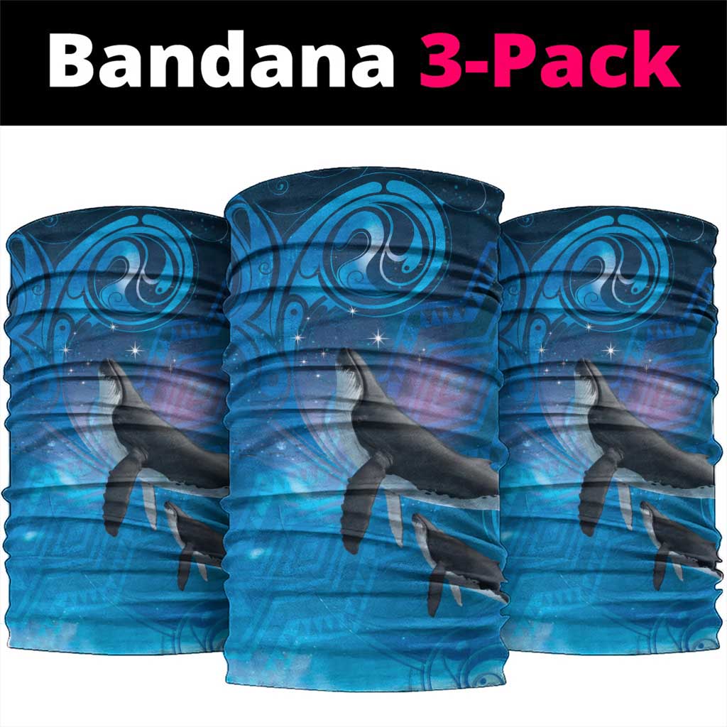 Paikea New Zealand Matariki Neck Gaiter Humpback Whale Taniko Motifs Ocean Vibes LT14 package One Size: 25*50cm Blue - Polynesian Pride