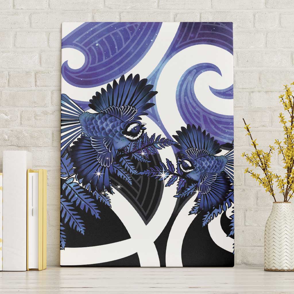 Piwakawaka New Zealand Matariki Canvas Wall Art Maori New Year Silver Fern Purple Galaxy LT14 Without Frame Purple - Polynesian Pride