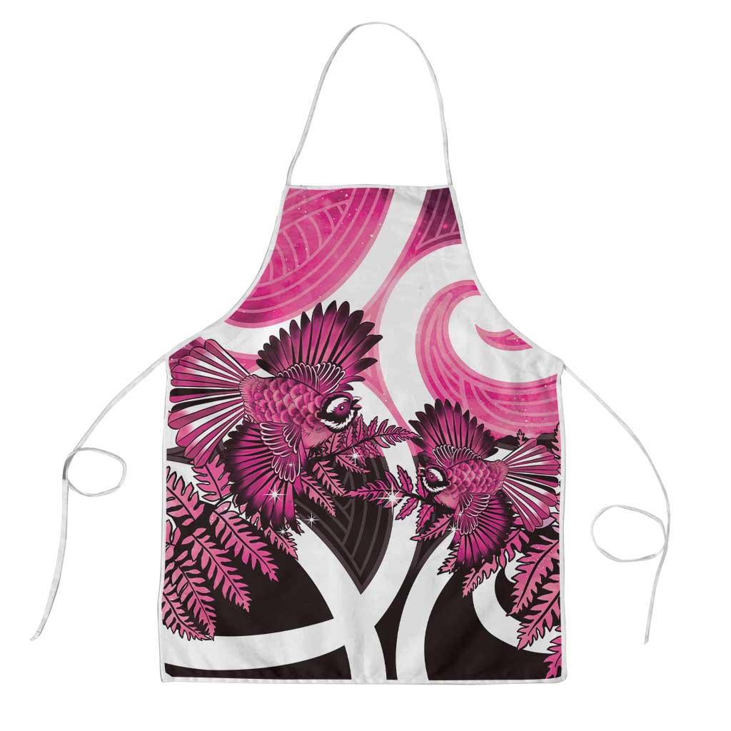 Piwakawaka New Zealand Matariki Apron Maori New Year Silver Fern Pink Galaxy LT14 Pink - Polynesian Pride
