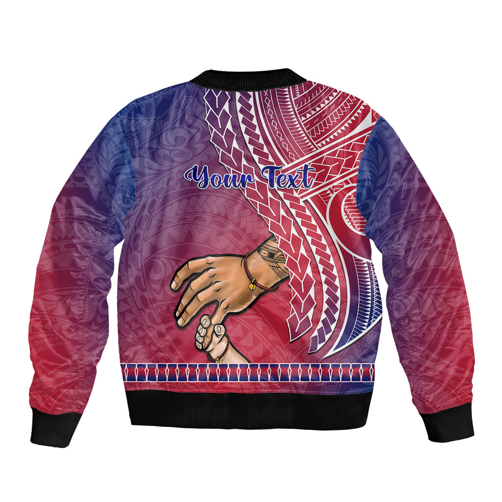 Personalised Father Day Guam Bomber Jacket I Love You Dad Guaman Latte Stone LT14 - Polynesian Pride