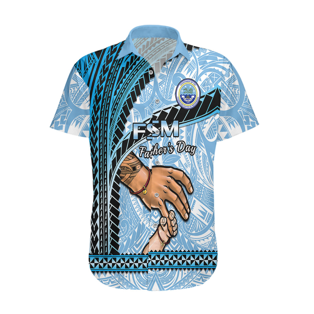 Personalised Father Day FSM Hawaiian Shirt Federated States of Micronesia I Love You Dad LT14 Blue - Polynesian Pride