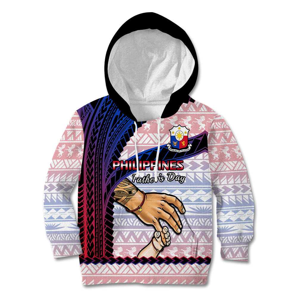 Polynesian Pride Father Day Philippines Kid Hoodie Filipino Pattern Maligayang Araw ng Mga Ama LT14 Hoodie Art - Polynesian Pride