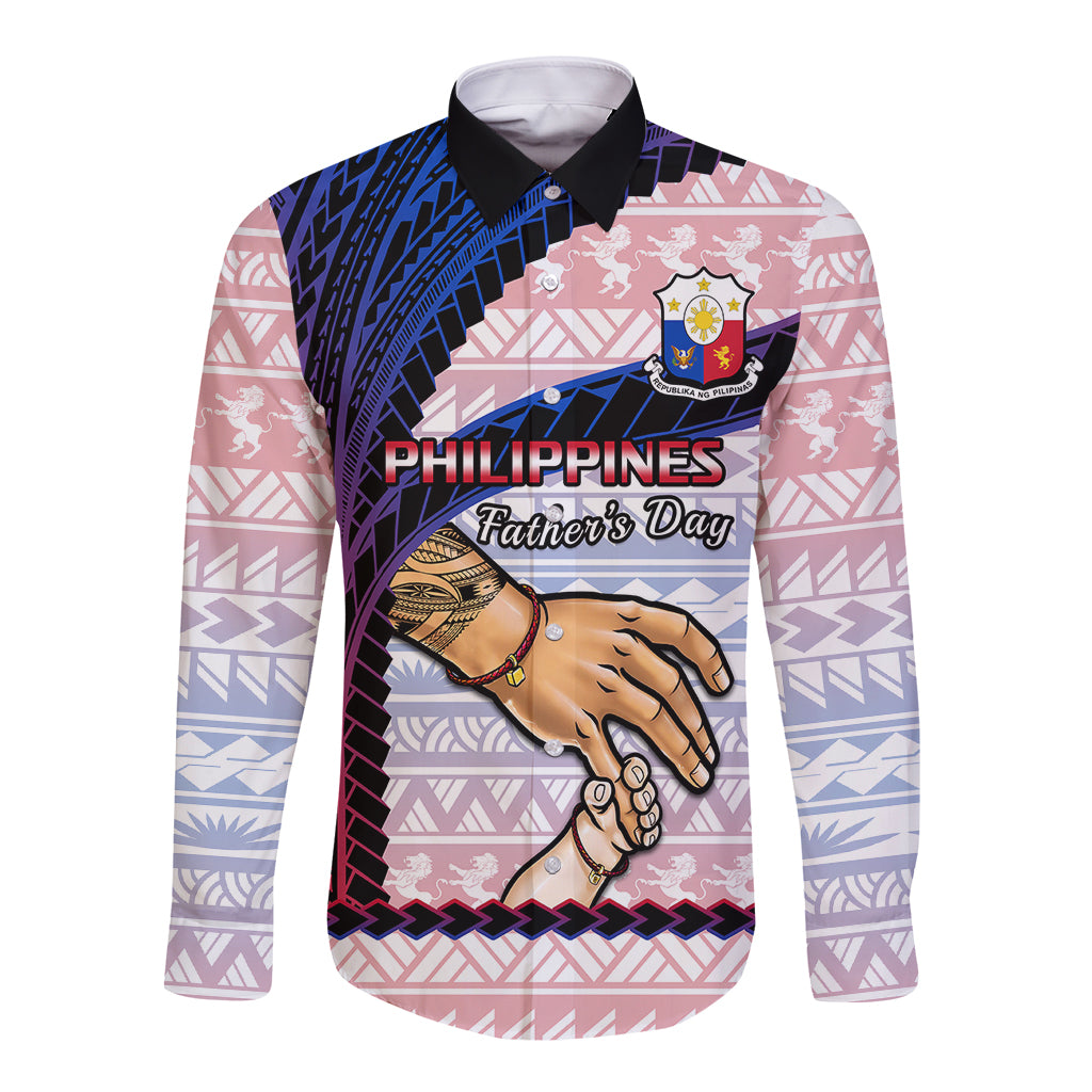 Polynesian Pride Father Day Philippines Long Sleeve Button Shirt Filipino Pattern Maligayang Araw ng Mga Ama LT14 Unisex Art - Polynesian Pride