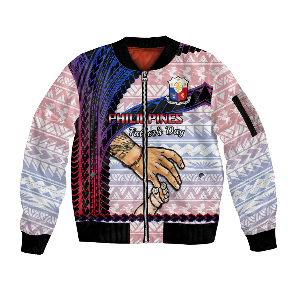 Polynesian Pride Father Day Philippines Sleeve Zip Bomber Jacket Filipino Pattern Maligayang Araw ng Mga Ama LT14 Unisex Art - Polynesian Pride