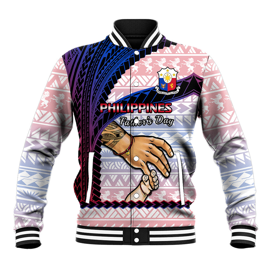 Personalised Father Day Philippines Baseball Jacket Filipino Pattern Maligayang Araw ng Mga Ama LT14 Unisex Art - Polynesian Pride