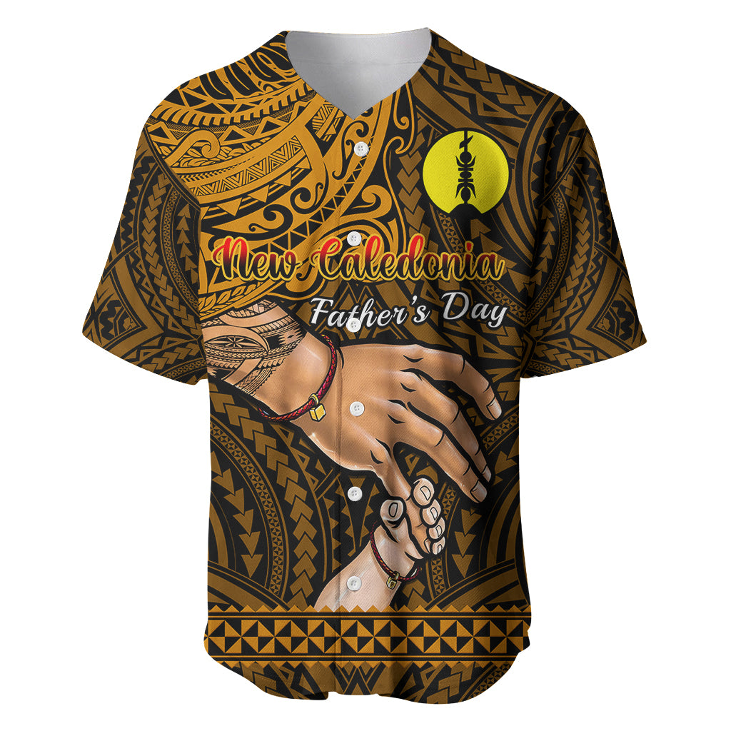 Polynesian Pride Father Day New Caledonia Baseball Jersey I Love You Dad LT14 Gold - Polynesian Pride