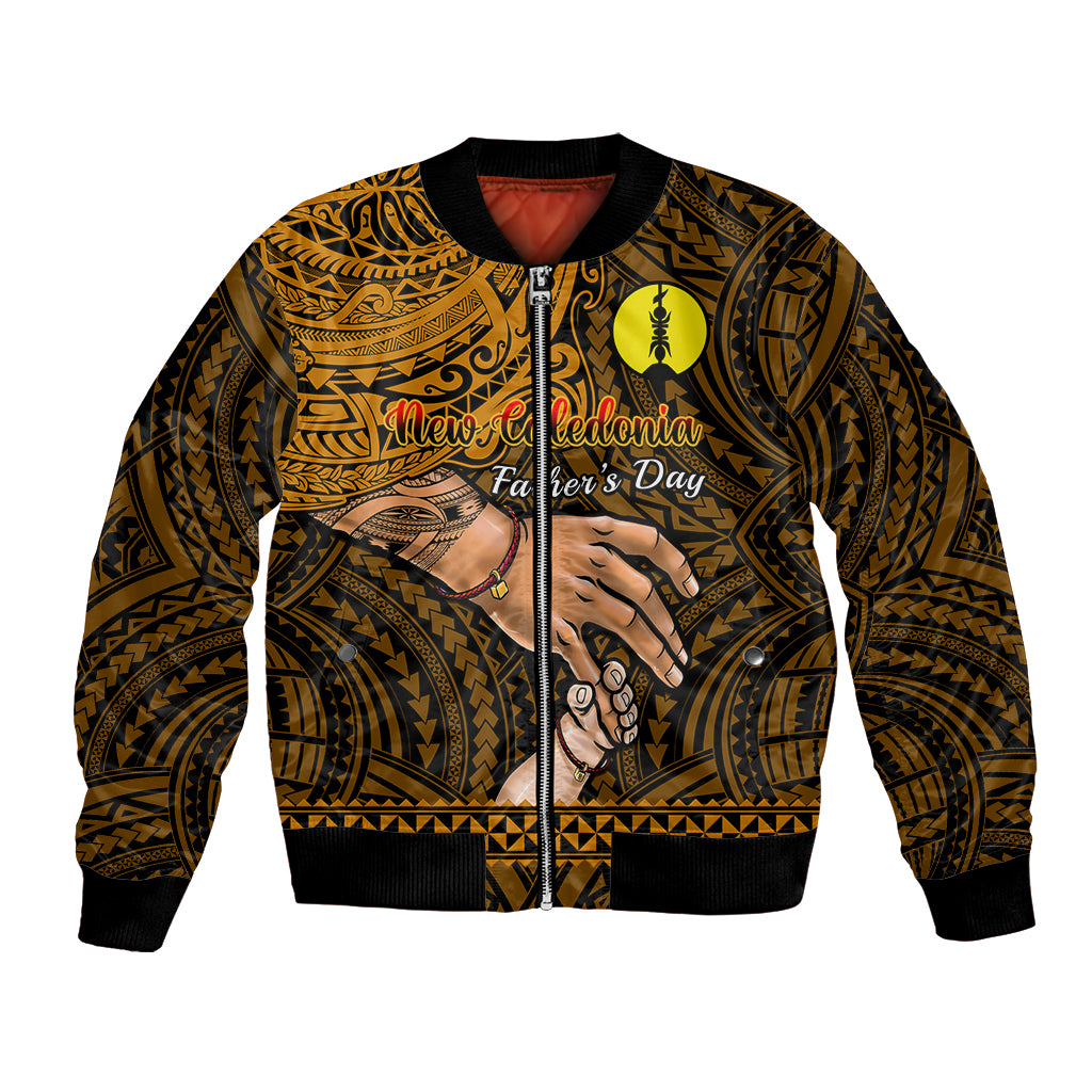 Polynesian Pride Father Day New Caledonia Bomber Jacket I Love You Dad LT14 Unisex Gold - Polynesian Pride