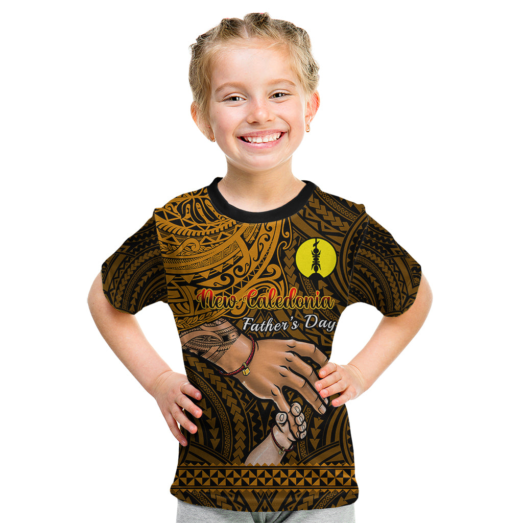 Polynesian Pride Father Day New Caledonia Kid T Shirt I Love You Dad LT14 Gold - Polynesian Pride