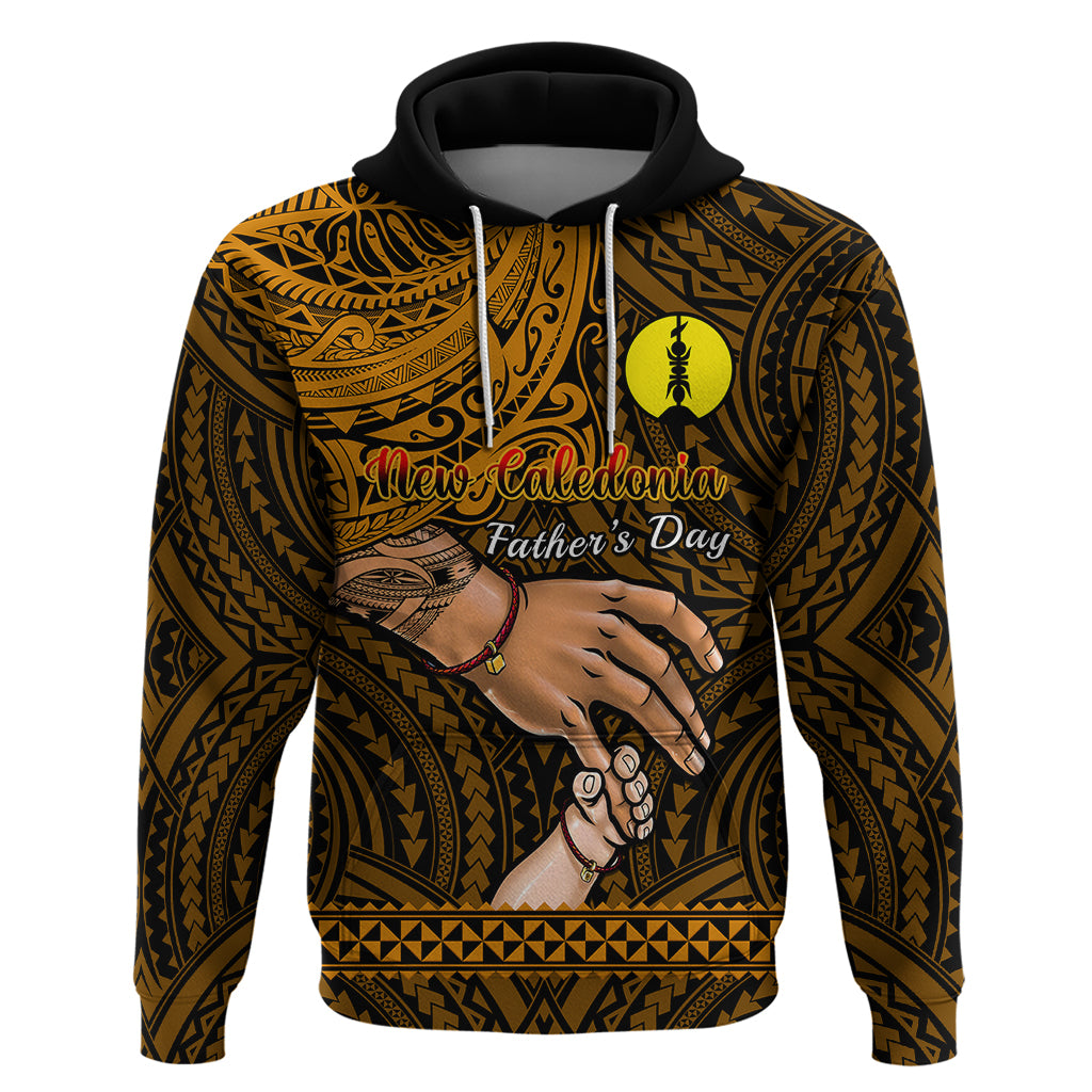 Custom Father Day New Caledonia Hoodie I Love You Dad LT14 Pullover Hoodie Gold - Polynesian Pride