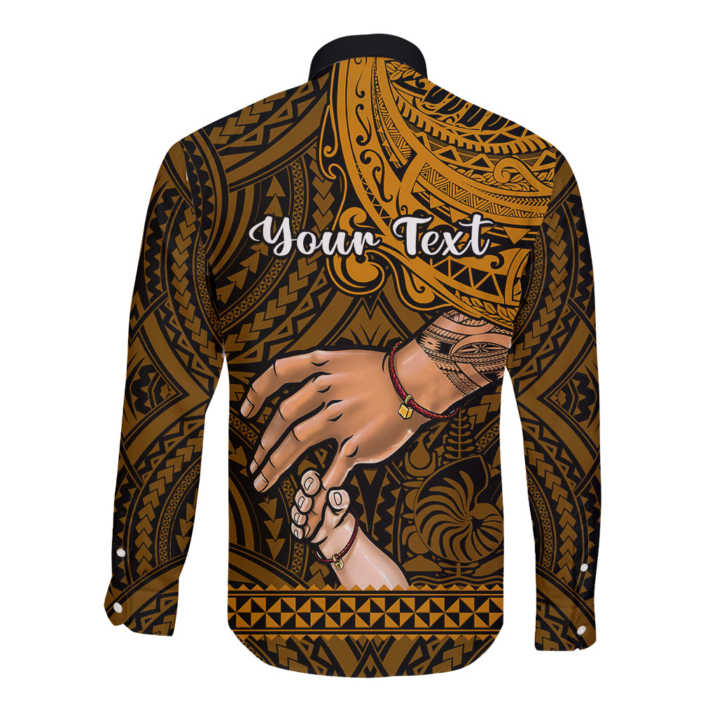Personalised Father Day New Caledonia Long Sleeve Button Shirt I Love You Dad LT14 - Polynesian Pride