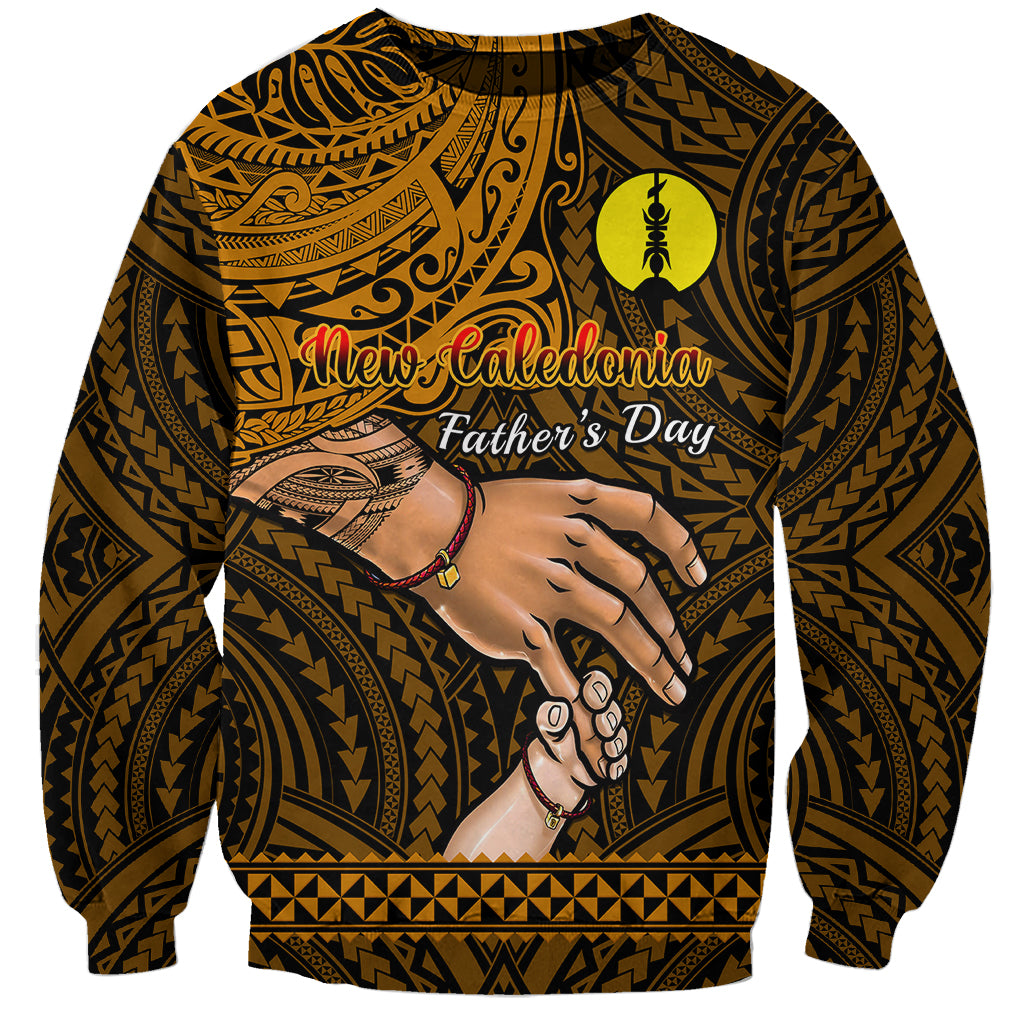 Personalised Father Day New Caledonia Sweatshirt I Love You Dad LT14 Unisex Gold - Polynesian Pride