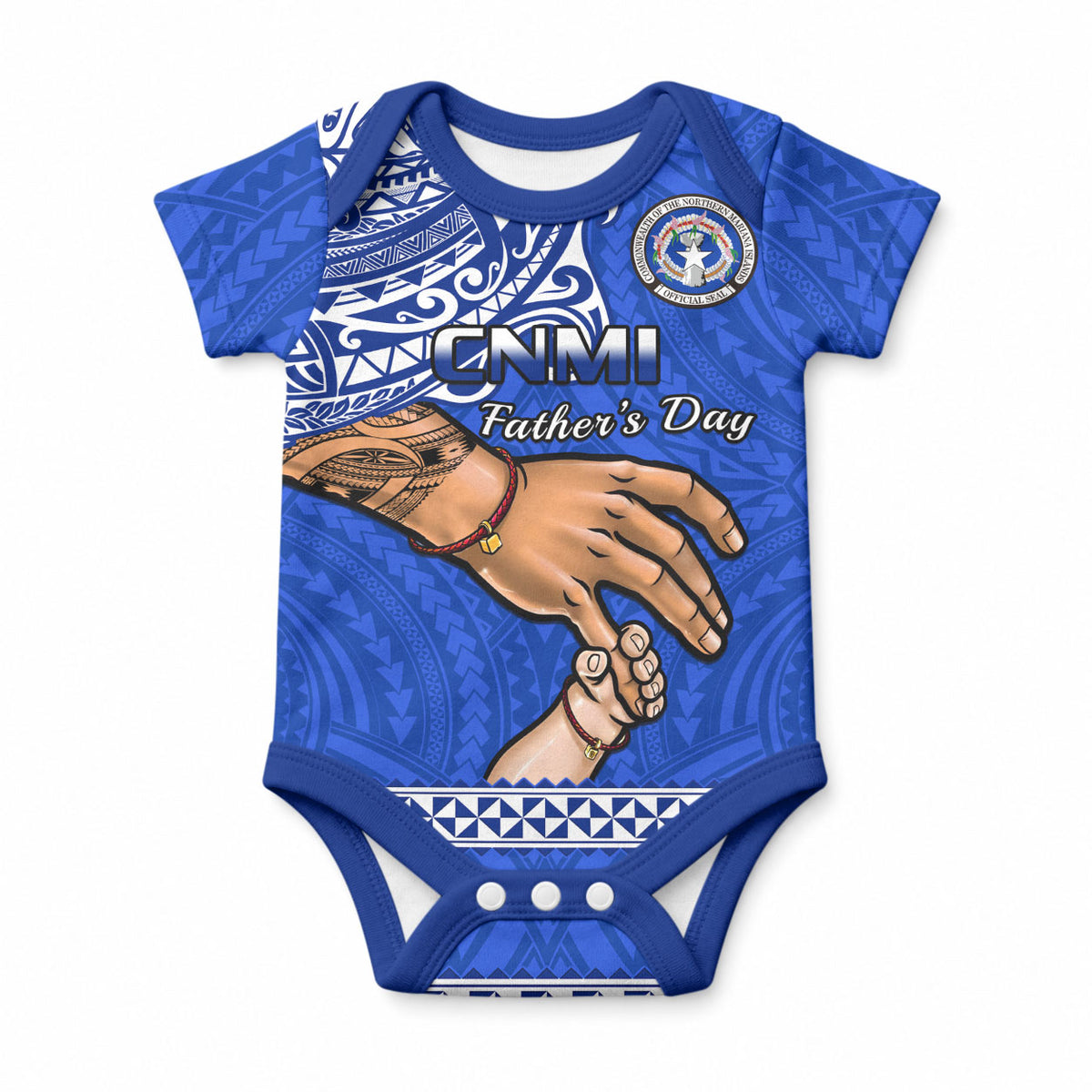 Personalised Father Day Northern Mariana Islands Baby Onesie CNMI I Love You Dad LT14 Red - Polynesian Pride