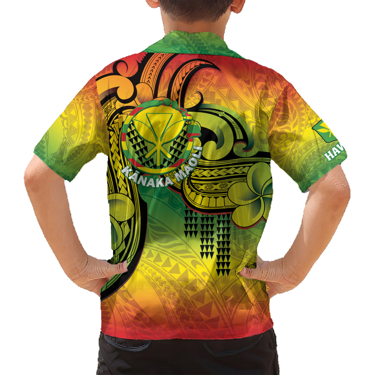 Hawaii Flag Day Kid Hawaiian Shirt Kanaka Maoli With Kakau Polynesian Pattern LT14 - Polynesian Pride
