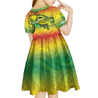 Hawaii Flag Day Kid Short Sleeve Dress Kanaka Maoli With Kakau Polynesian Pattern LT14 - Polynesian Pride