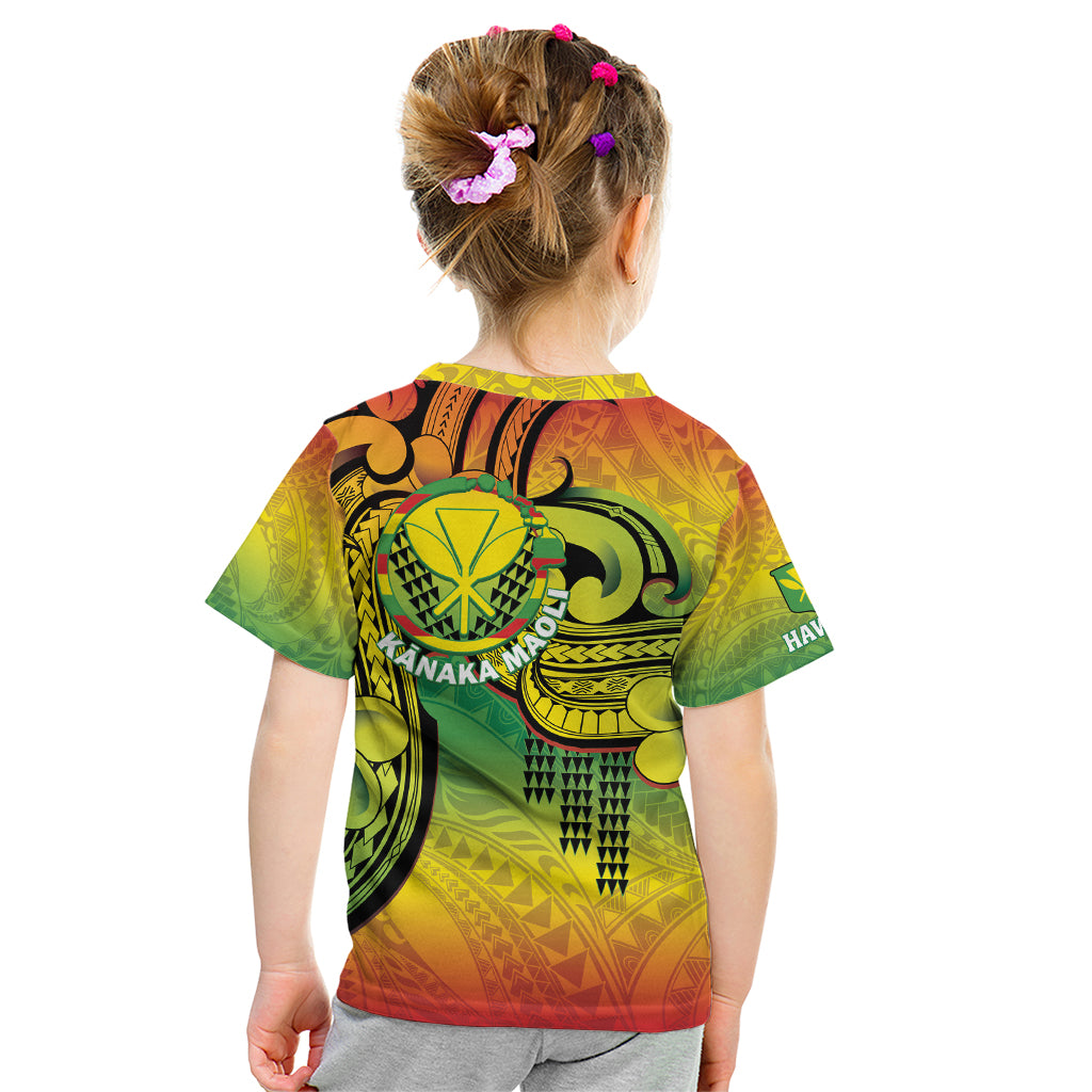 Hawaii Flag Day Kid T Shirt Kanaka Maoli With Kakau Polynesian Pattern LT14 - Polynesian Pride