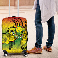 Hawaii Flag Day Luggage Cover Kanaka Maoli With Kakau Polynesian Pattern LT14 Green - Polynesian Pride