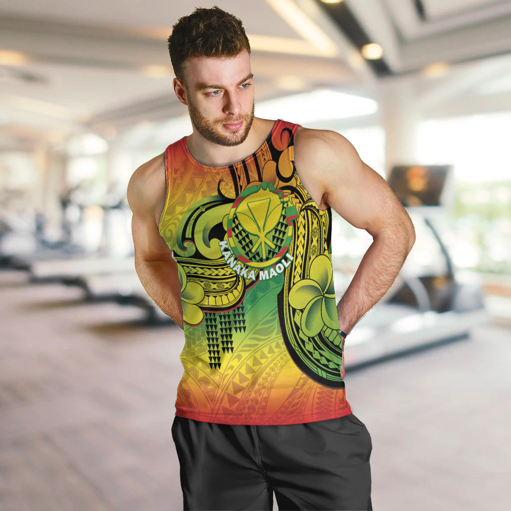 Hawaii Flag Day Men Tank Top Kanaka Maoli With Kakau Polynesian Pattern LT14 Green - Polynesian Pride