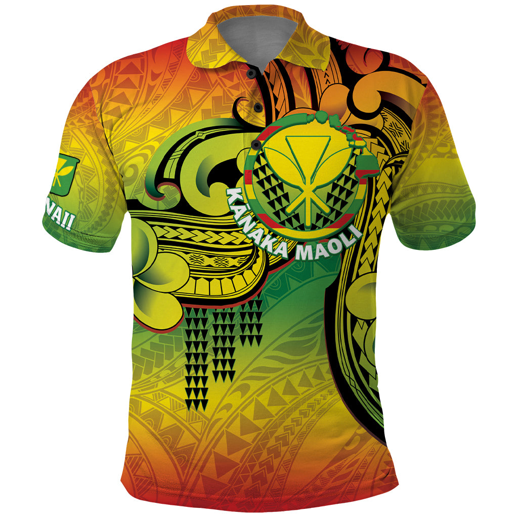 Hawaii Flag Day Polo Shirt Kanaka Maoli With Kakau Polynesian Pattern LT14 Green - Polynesian Pride