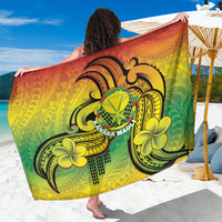 Hawaii Flag Day Sarong Kanaka Maoli With Kakau Polynesian Pattern LT14 One Size 44 x 66 inches Green - Polynesian Pride