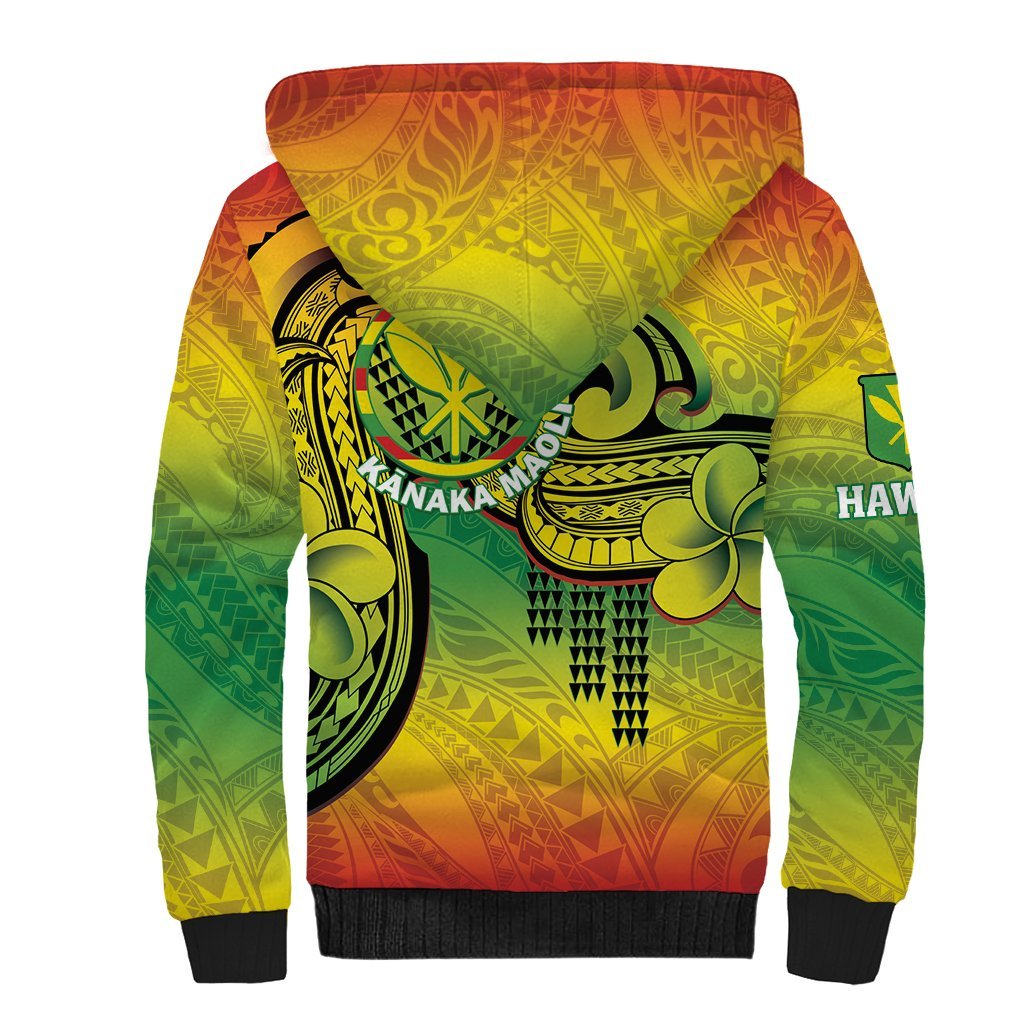 Hawaii Flag Day Sherpa Hoodie Kanaka Maoli With Kakau Polynesian Pattern LT14 - Polynesian Pride