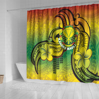 Hawaii Flag Day Shower Curtain Kanaka Maoli With Kakau Polynesian Pattern LT14 - Polynesian Pride