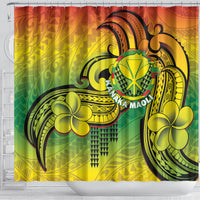 Hawaii Flag Day Shower Curtain Kanaka Maoli With Kakau Polynesian Pattern LT14 - Polynesian Pride