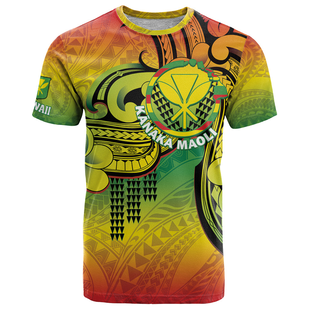 Hawaii Flag Day T Shirt Kanaka Maoli With Kakau Polynesian Pattern LT14 Green - Polynesian Pride