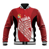Tonga Rugby Custom Baseball Jacket Go ʻIkale Tahi Go Tongan Tapa Cloth LT14 Unisex Red - Polynesian Pride