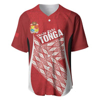 Tonga Rugby Custom Baseball Jersey Go ʻIkale Tahi Go Tongan Tapa Cloth LT14 Red - Polynesian Pride