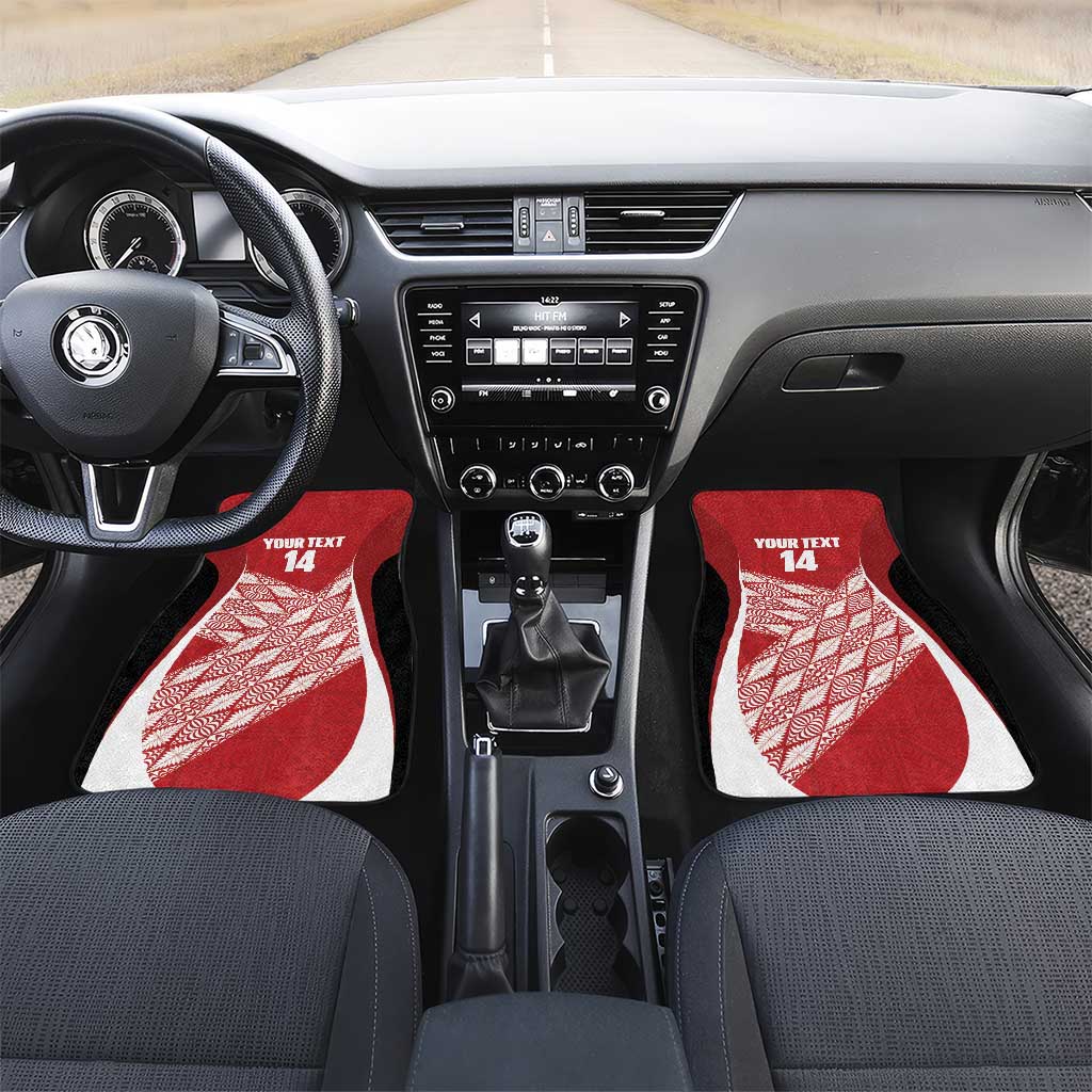 Tonga Rugby Custom Car Mats Go ʻIkale Tahi Go Tongan Tapa Cloth LT14 Set 2pcs - Front Red - Polynesian Pride