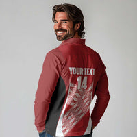 Tonga Rugby Custom Long Sleeve Polo Shirt Go ʻIkale Tahi Go Tongan Tapa Cloth LT14 - Polynesian Pride