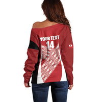 Tonga Rugby Custom Off Shoulder Sweater Go ʻIkale Tahi Go Tongan Tapa Cloth LT14 - Polynesian Pride