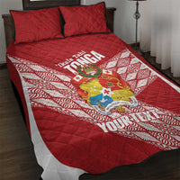 Tonga Rugby Custom Quilt Bed Set Go ʻIkale Tahi Go Tongan Tapa Cloth LT14 Red - Polynesian Pride