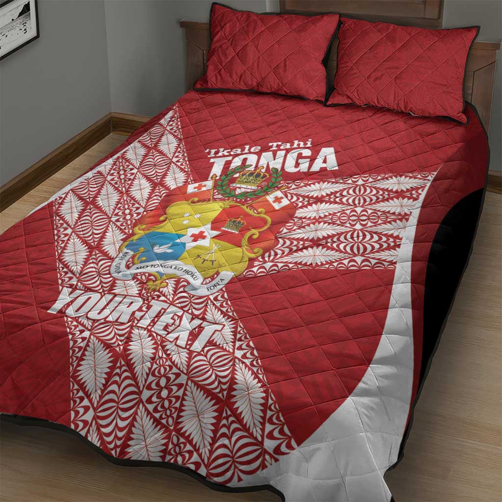 Tonga Rugby Custom Quilt Bed Set Go ʻIkale Tahi Go Tongan Tapa Cloth LT14 - Polynesian Pride