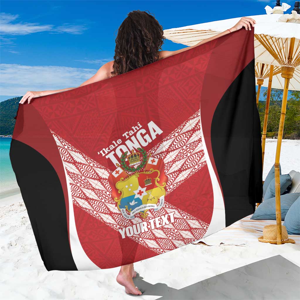 Tonga Rugby Custom Sarong Go ʻIkale Tahi Go Tongan Tapa Cloth LT14 One Size 44 x 66 inches Red - Polynesian Pride