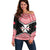 29 July Wallis And Futuna Territory Day Off Shoulder Sweater Polynesian Tribal Pattern LT14 Women Red - Polynesian Pride