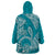 Polynesian Pride Hawaii Wearable Blanket Hoodie Hawaiian Tribal Honu Turquoise Version LT14 - Polynesian Pride