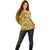 Polynesian Pride Hawaii Off Shoulder Sweater Hawaiian Tribal Honu Gold Version LT14 - Polynesian Pride