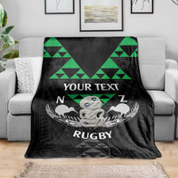 Personalised Aotearoa Rugby Blanket New Zealand Maori Kete Matauranga Pattern LT14 - Polynesian Pride