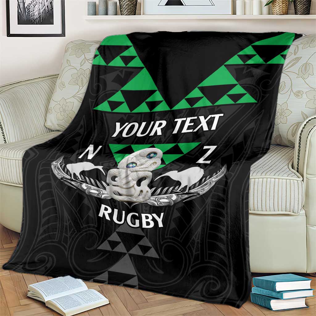 Personalised Aotearoa Rugby Blanket New Zealand Maori Kete Matauranga Pattern LT14 - Polynesian Pride