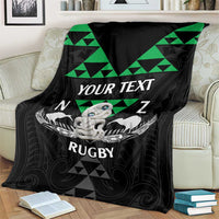 Personalised Aotearoa Rugby Blanket New Zealand Maori Kete Matauranga Pattern LT14 - Polynesian Pride