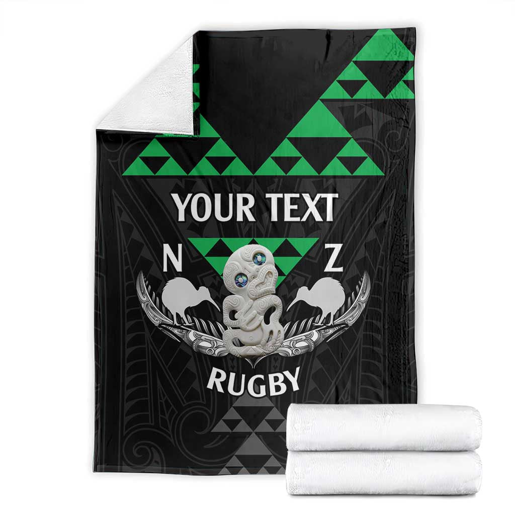Personalised Aotearoa Rugby Blanket New Zealand Maori Kete Matauranga Pattern LT14 - Polynesian Pride