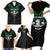 Personalised Aotearoa Rugby Family Matching Short Sleeve Bodycon Dress and Hawaiian Shirt New Zealand Maori Kete Matauranga Pattern